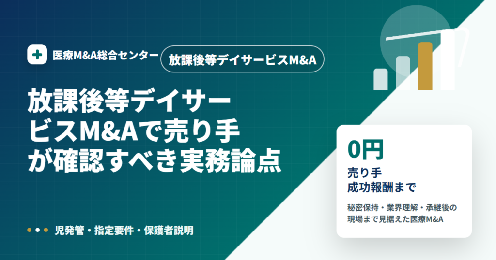 放課後等デイサービスM&Aの医療M&A解説アイキャッチ画像