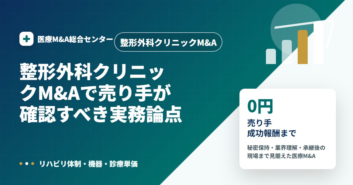 整形外科クリニックM&Aの医療M&A解説アイキャッチ画像