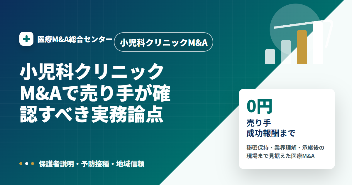小児科クリニックM&Aの医療M&A解説アイキャッチ画像